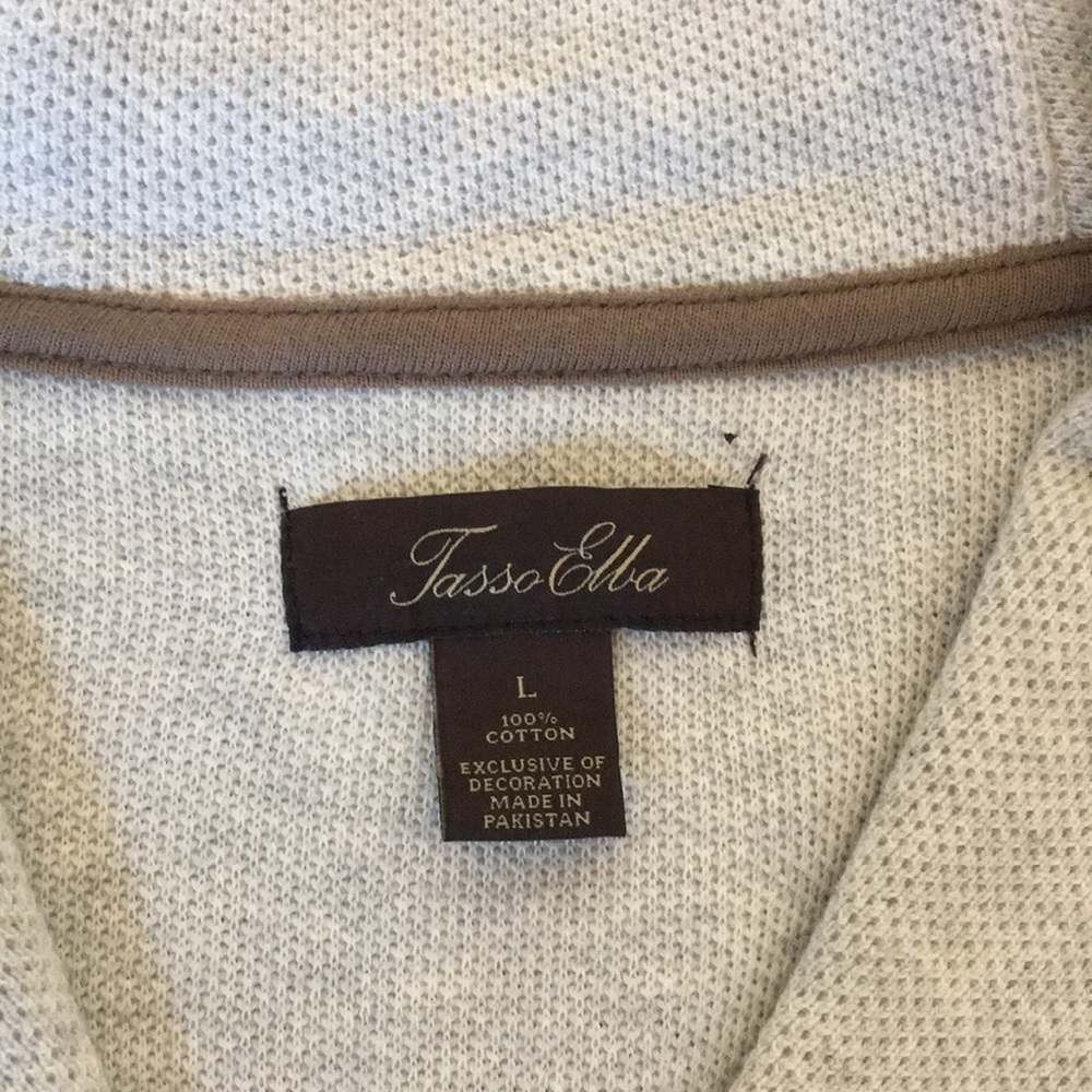 MENS LARGE WHITE AND GREY SWEATER - Picture 3 of 4